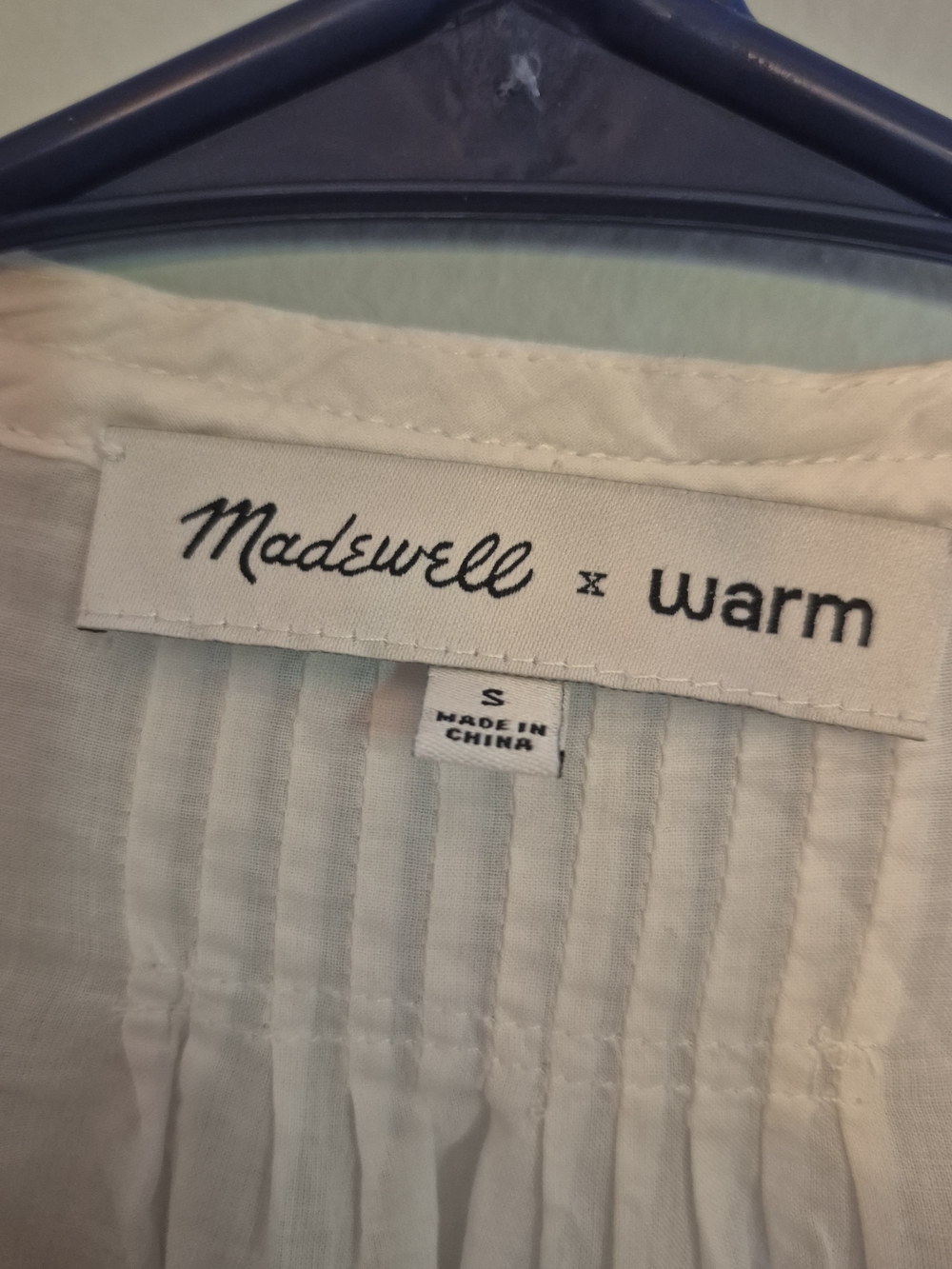 MADEWELL White Pintuck Peasant Blouse SZ SMALL - Picture 2 of 7
